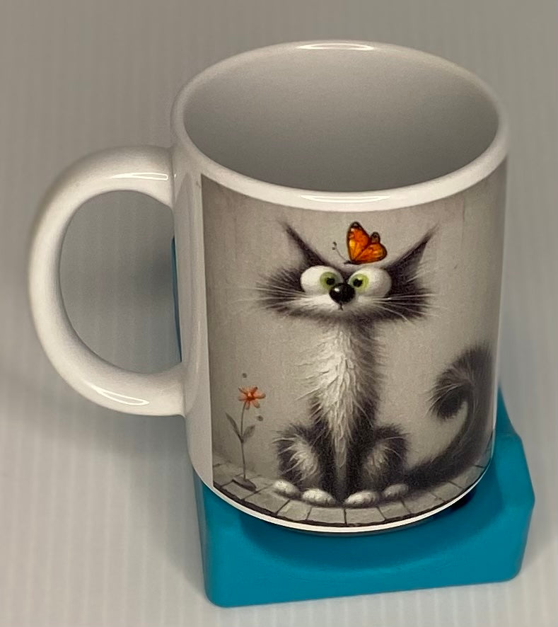 Coffee Cup -Cat with Butterfly on Nose