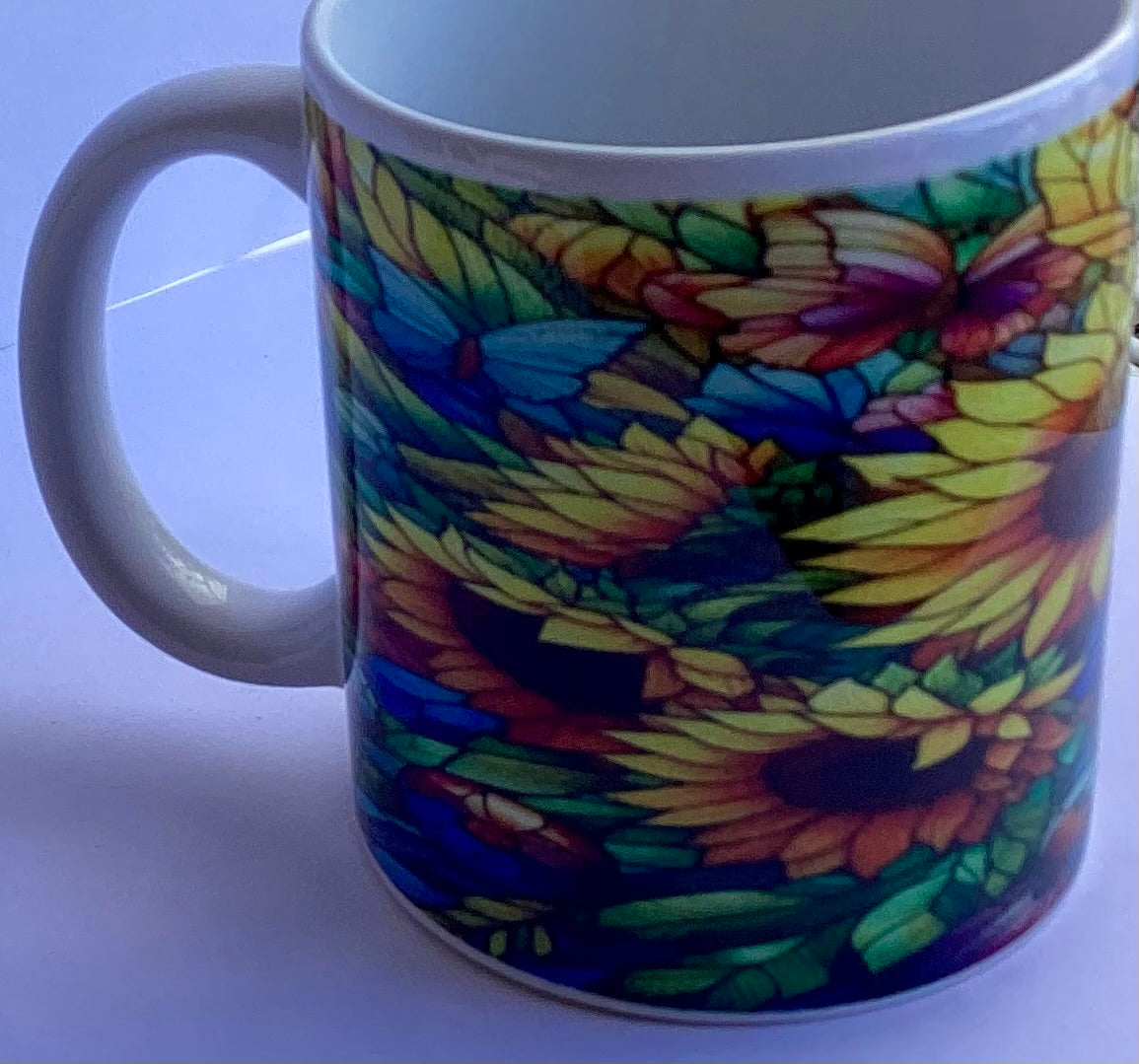 Coffee Cup - Sunflower Stained Glass