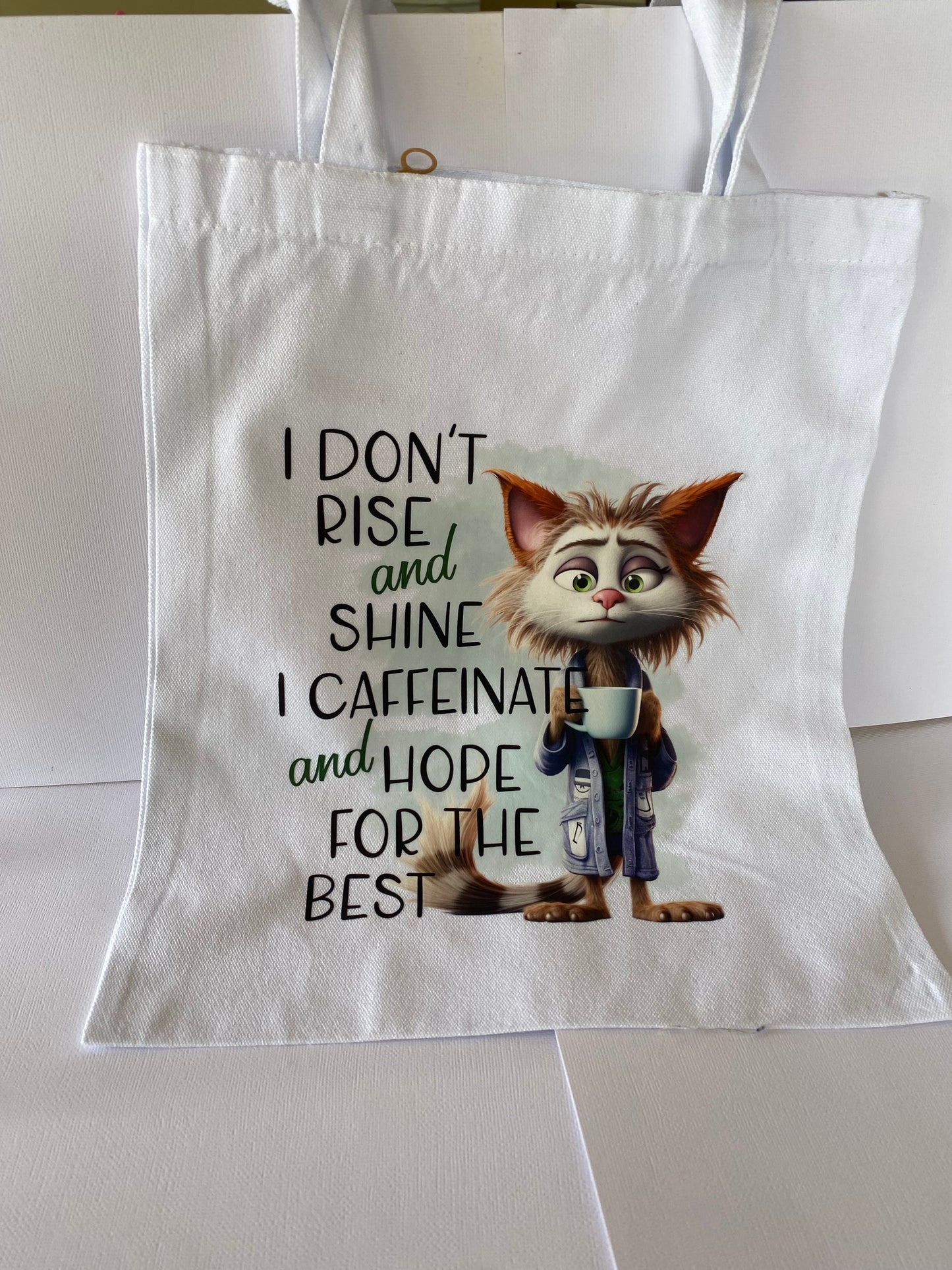 I don’t risk and shine white tote bag