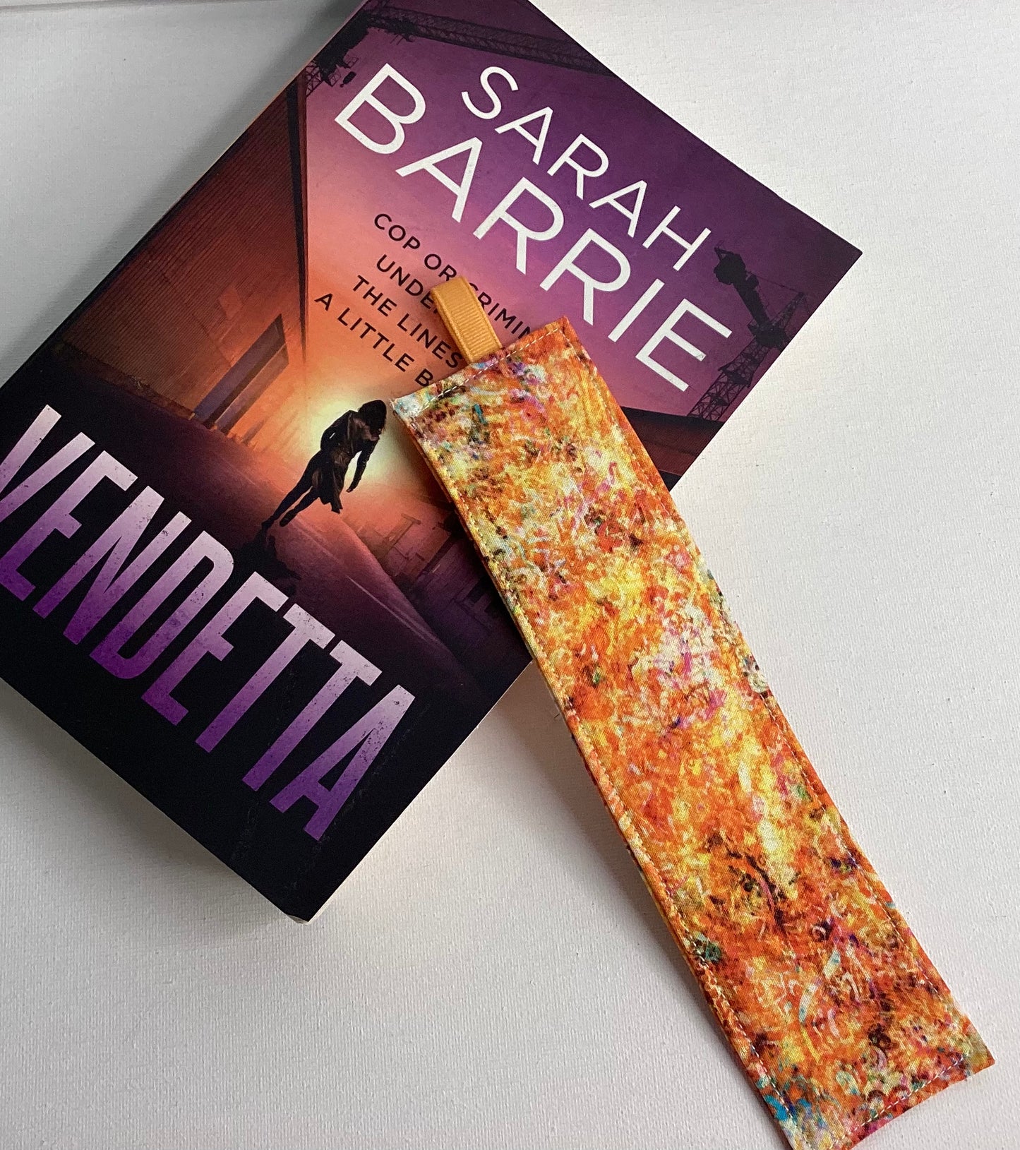 Fabric Bookmarks Orange and Yellow