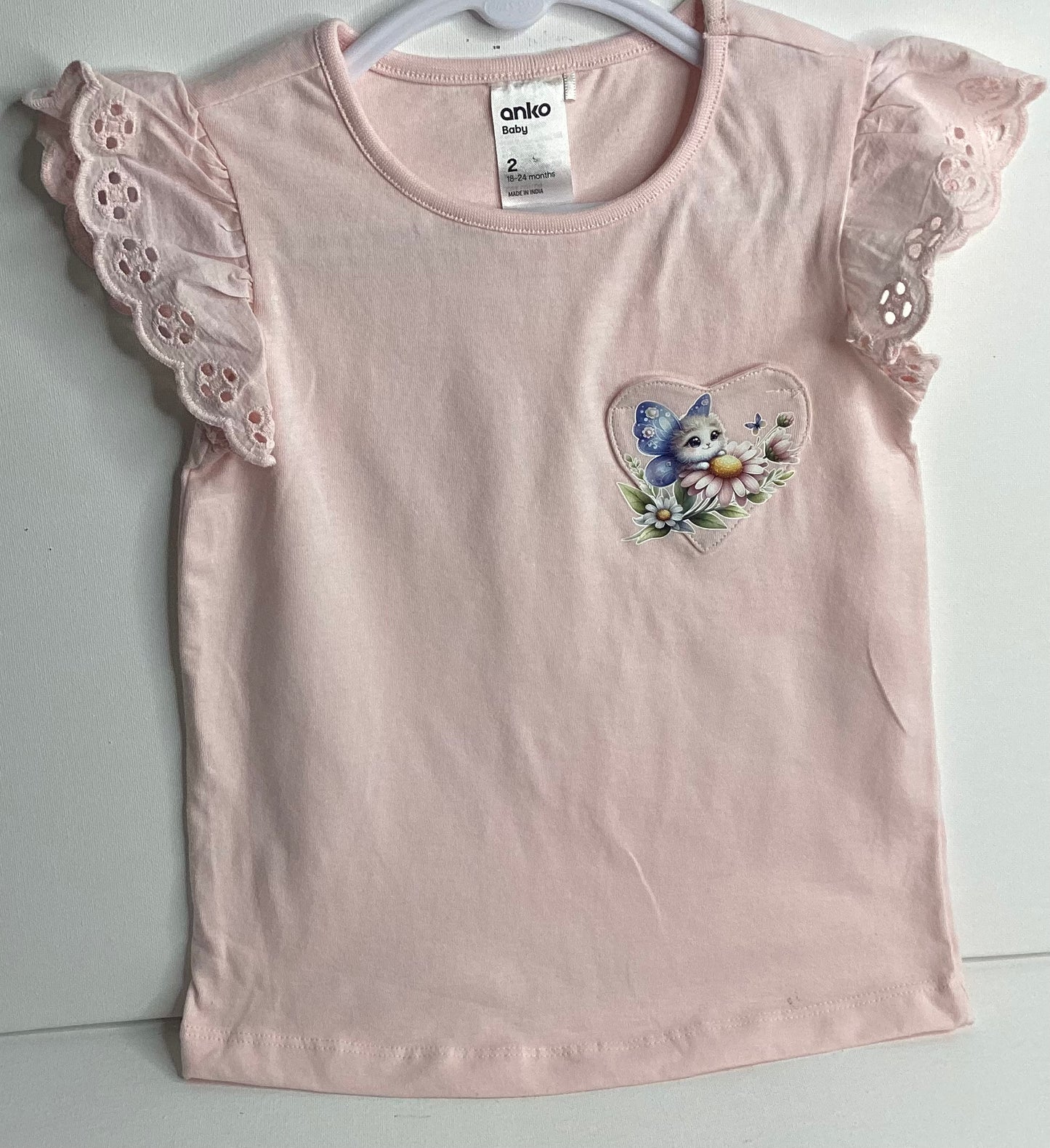 Child Short Sleeve T Shirt Fairy Bug with Purple Wings