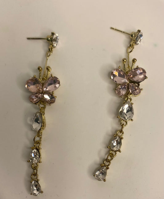 Earrings - Purple Butterfly Drops