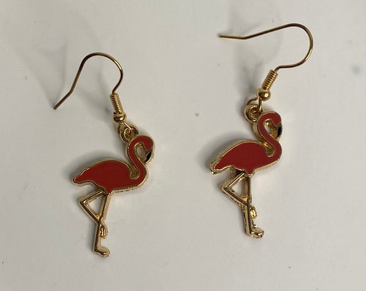 Earrings - Red Flamingo