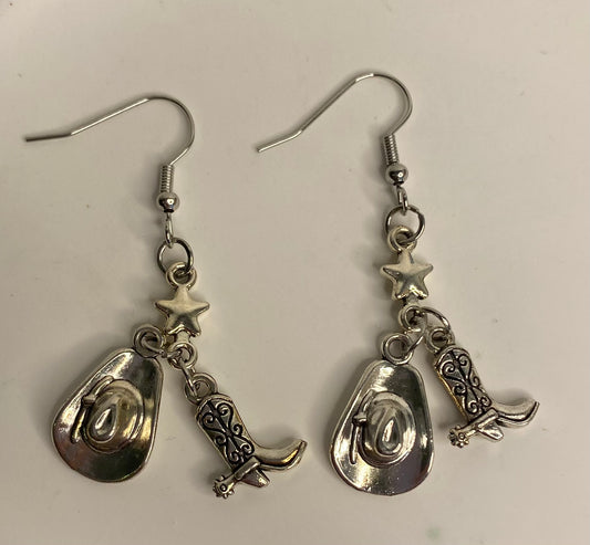 Earrings - Cowboy Boot & Hat Dangles