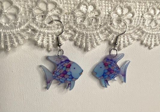 Earrings - Blue Fish