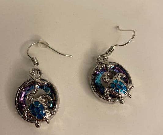 Earrings -Turtle in a Circle
