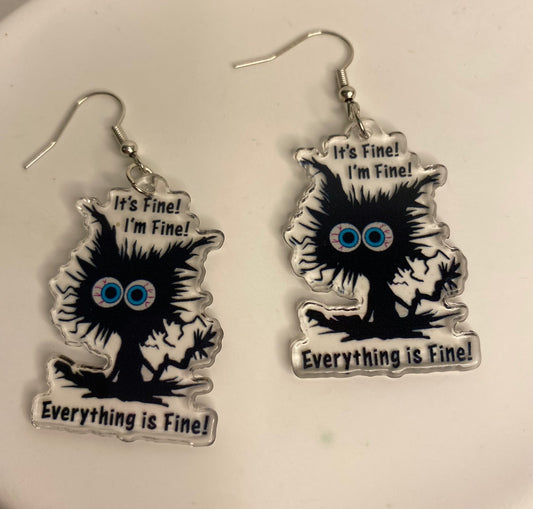 Earrings -Everything is Fine Cat