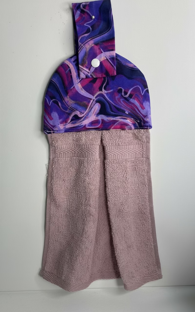 Hanging Hand Towel Purple Swirls