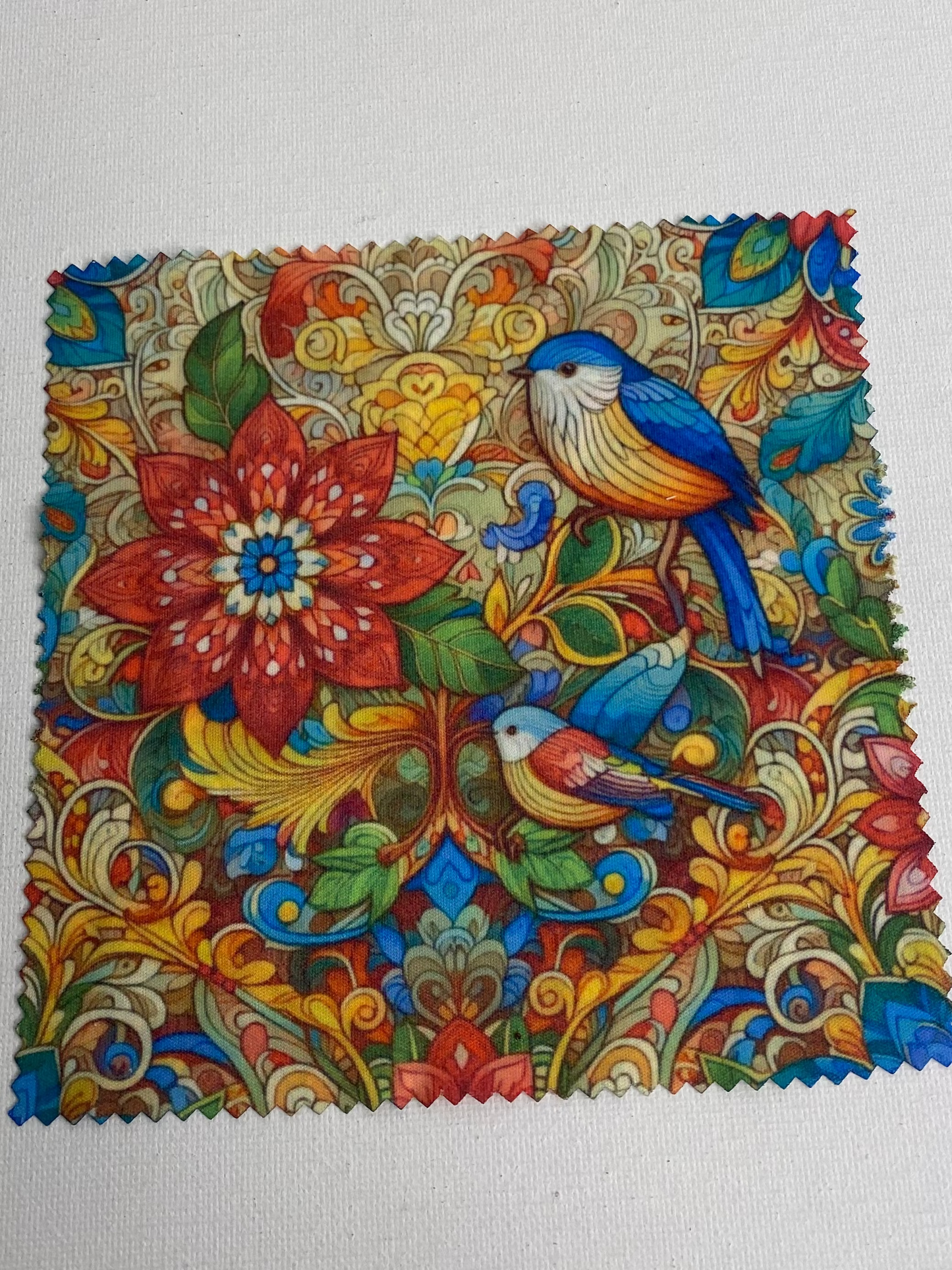 Eye Glasses Cleaning Cloth Birds on Flowers
