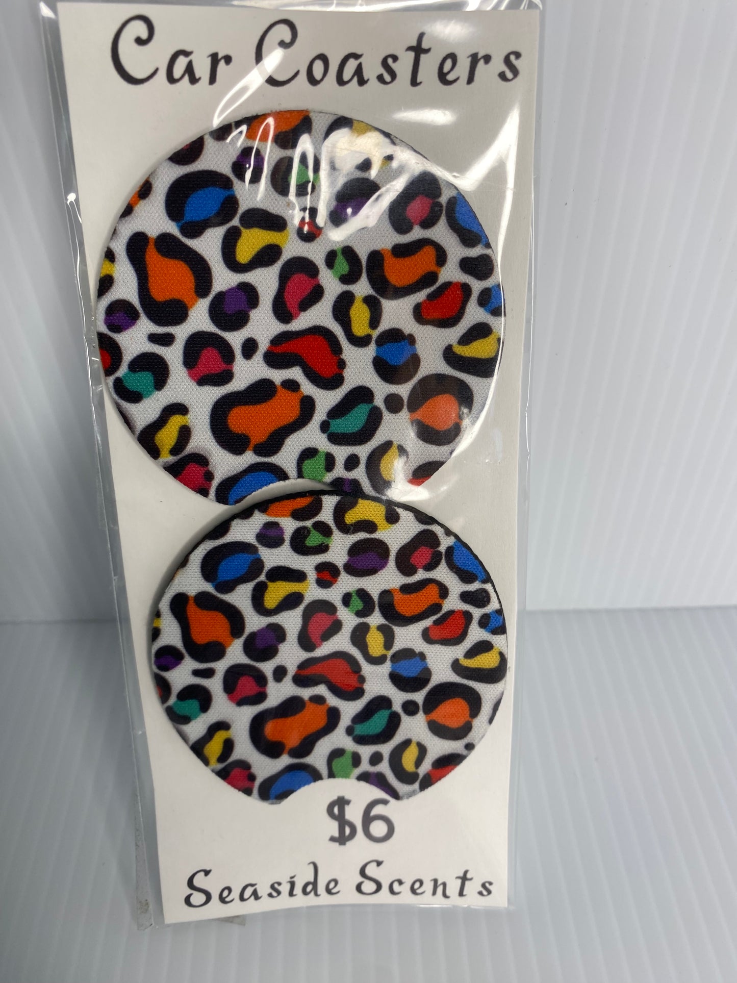 Car Coasters Lepaord Multicoloured Spots