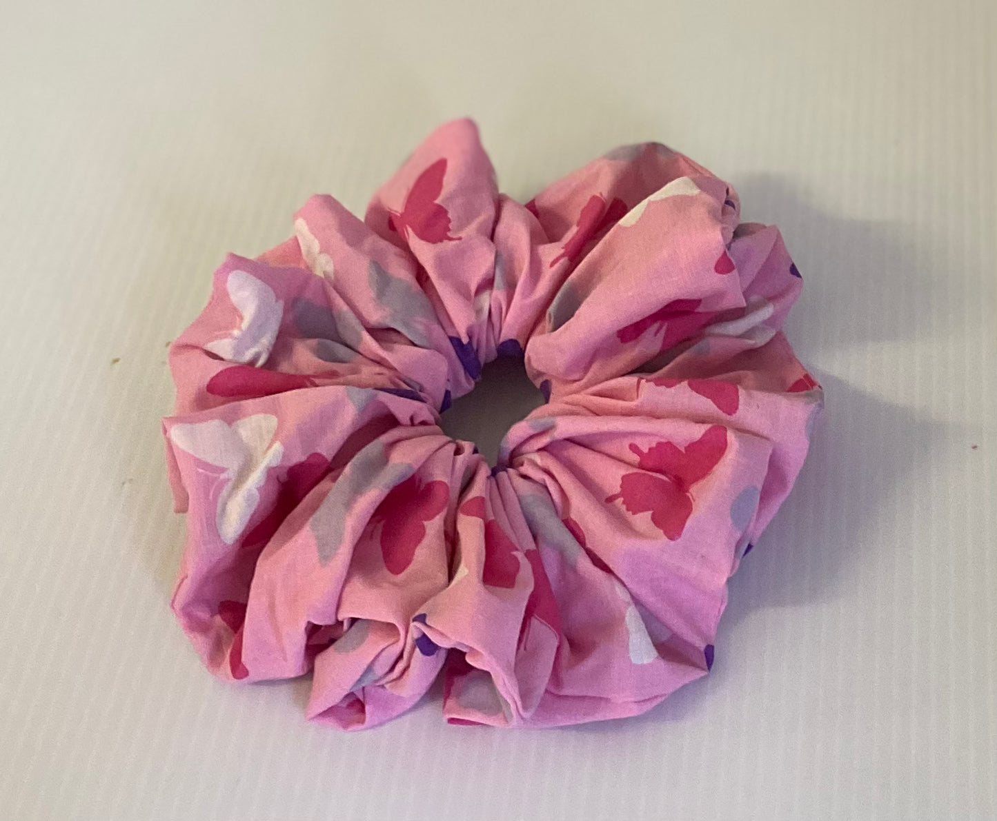 Hair Scrunchies XXL -Butterflies on Pink