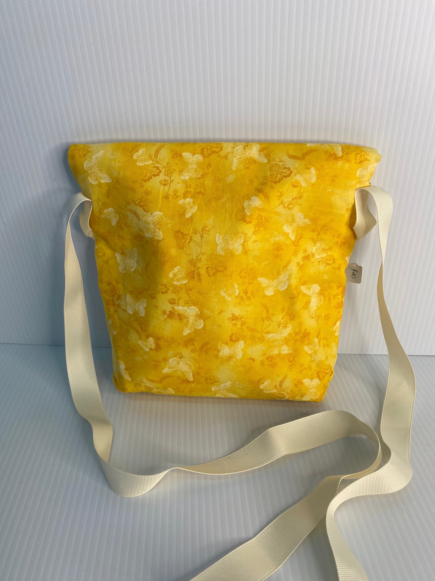 Cross Body Bag - Yellow Butterflies. Cotton Material