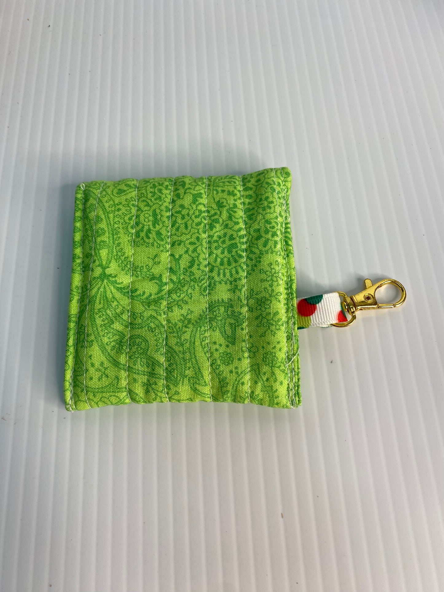 Small Ear Bud Pouch - Green Paisley
