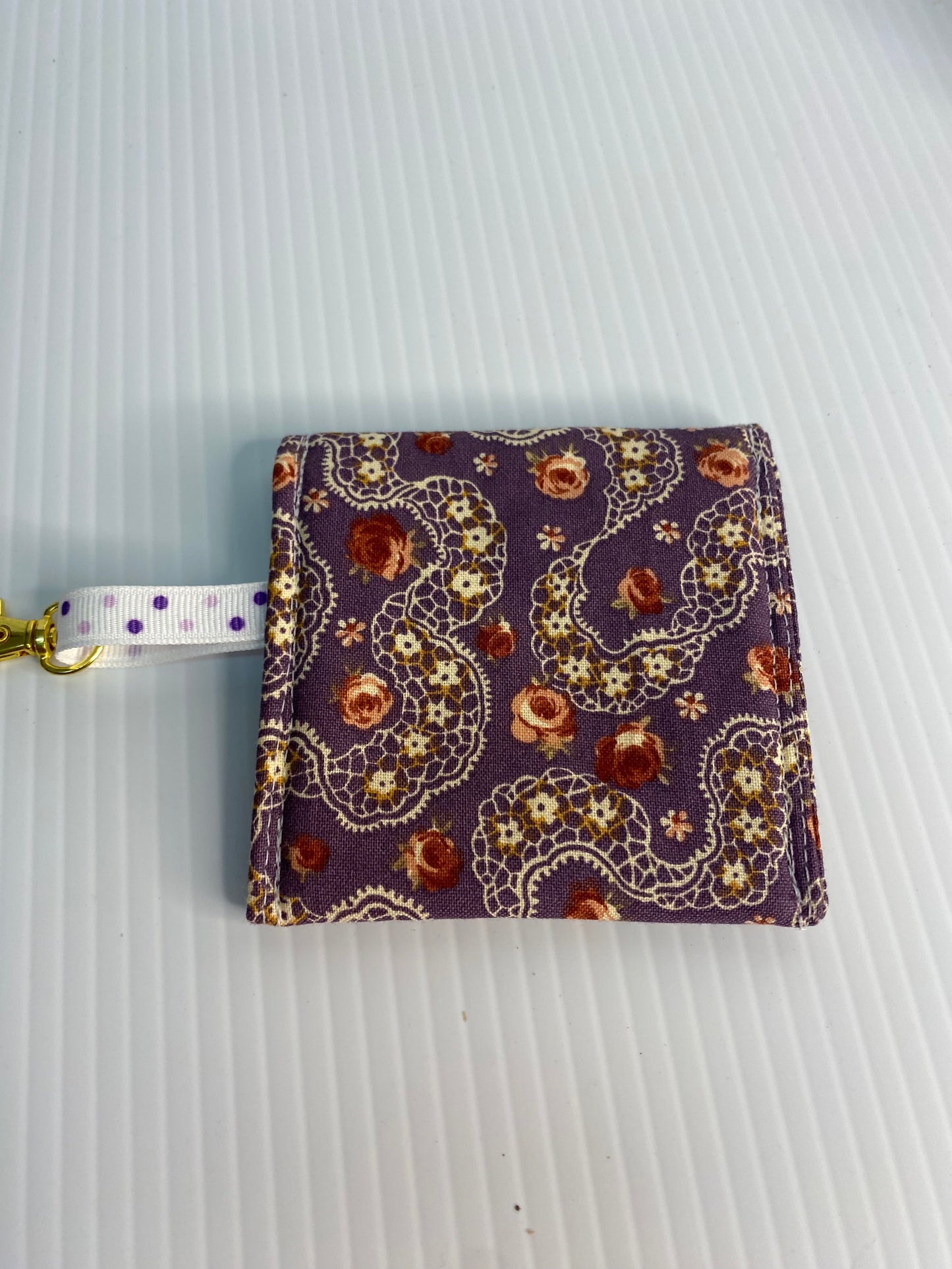 Large Ear Bud Pouch - Purple Lace