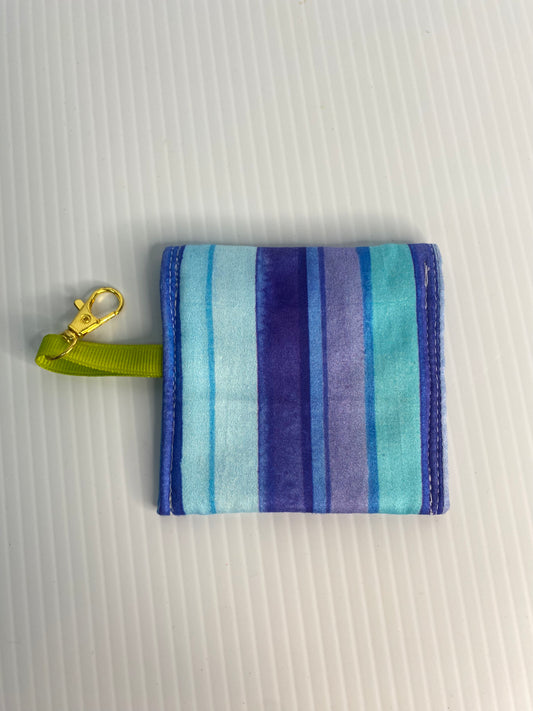 Large Ear Bud Pouch - Blues Stripes