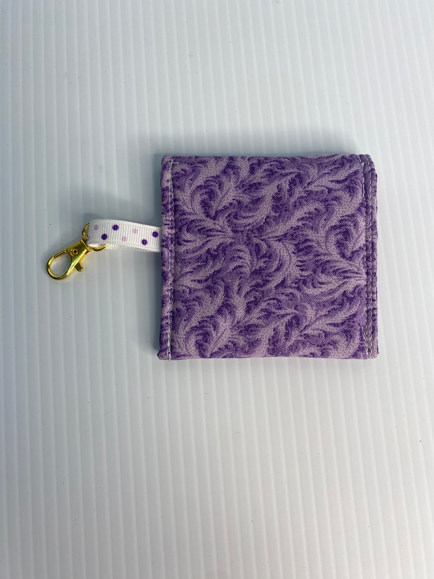 Large Ear Bud Pouch - Purple Leaves