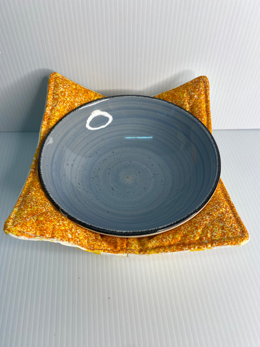 Microwave Bowl Cosy Orange with yellow pineapples