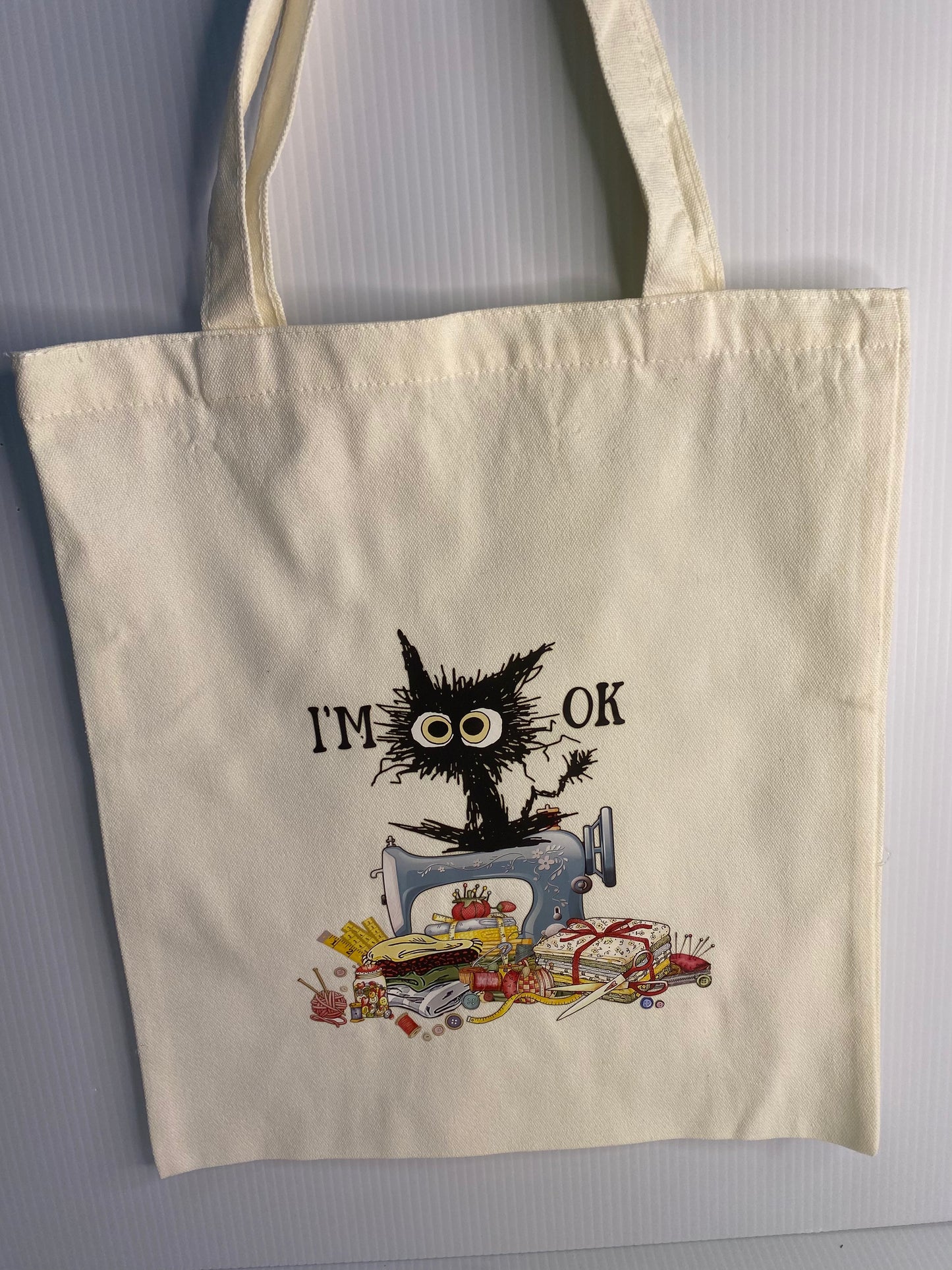 Tote Bag - Sublimated Design, I'm Ok Sewing