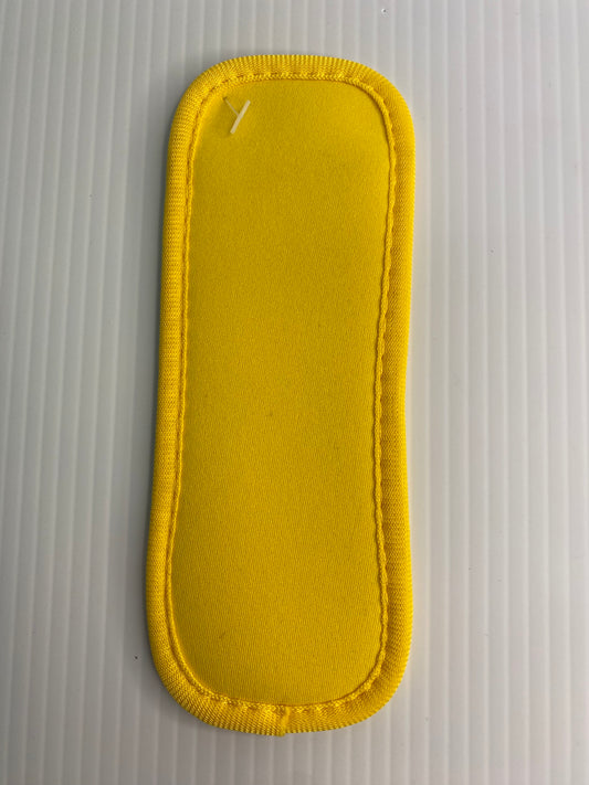 REUSABLE ICY POLE HOLDER, Patterned Ice Pop Covers, Pussy in Pocket Yellow