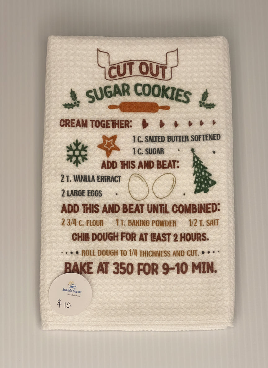 Waffle Tea Towel - Recipe -Sugar Cookies