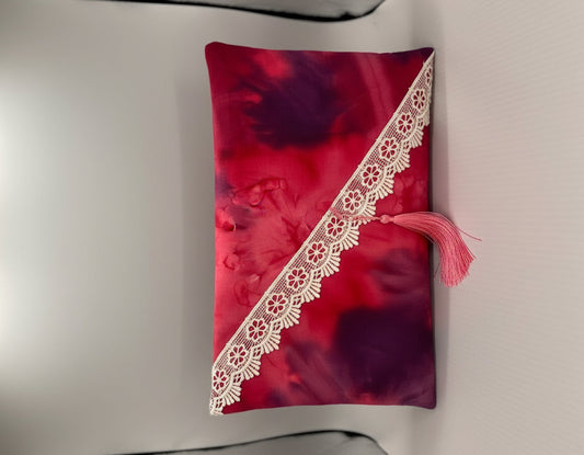 Book Sleeve - Padded, Small Batik Pink