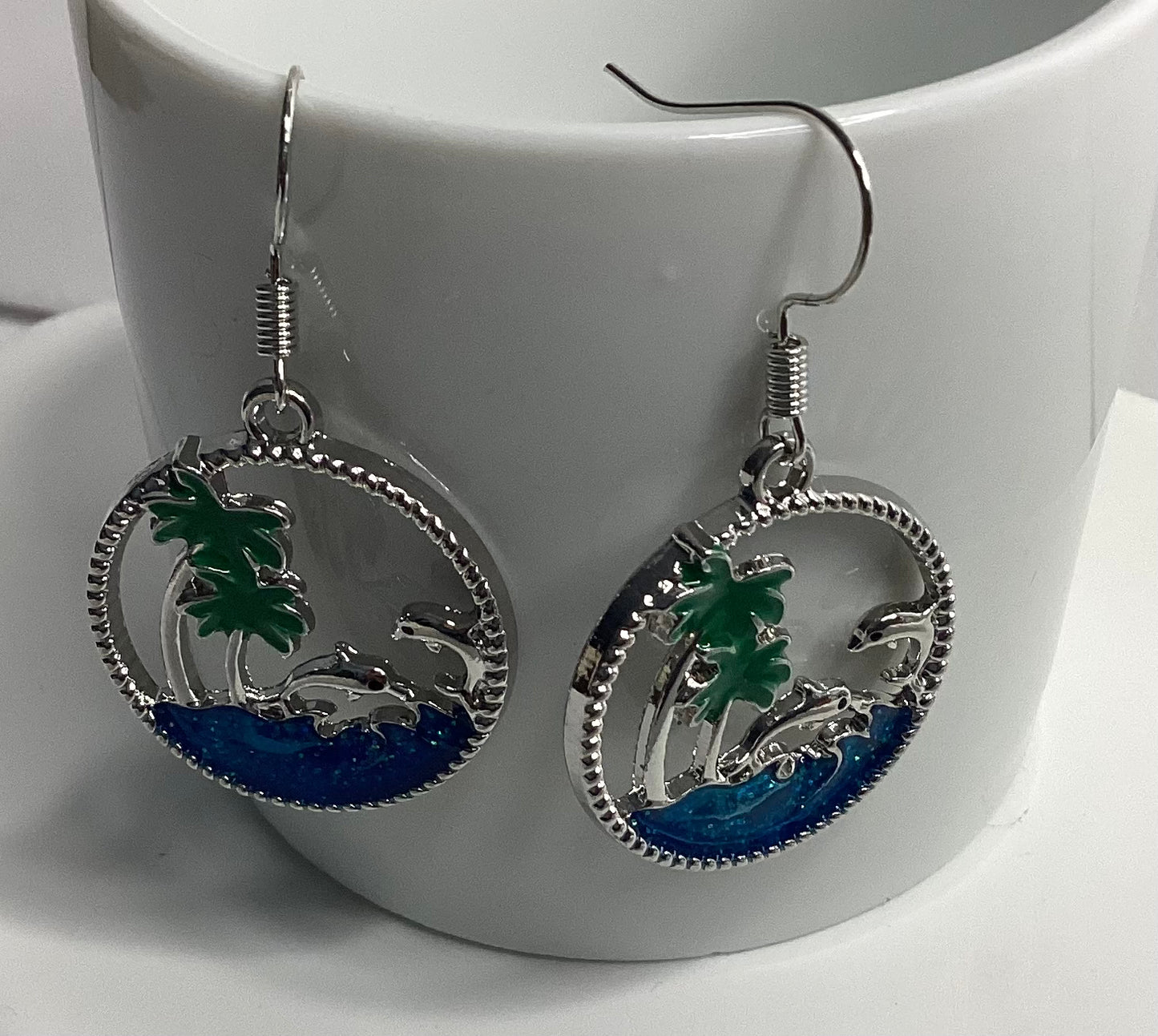 Dolphin Circle Earrings