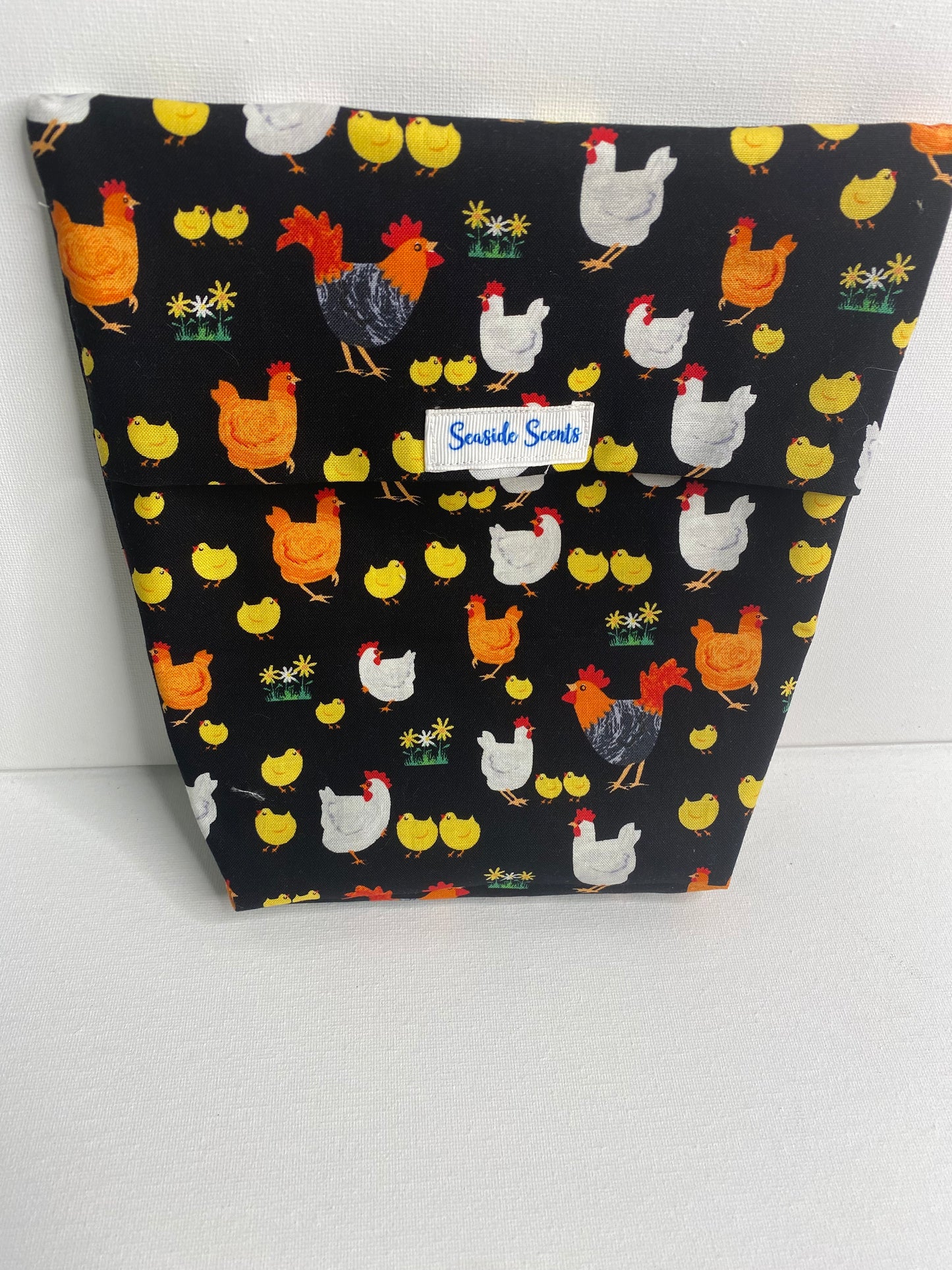 Microwave Popcorn Bag Fabric Chickens