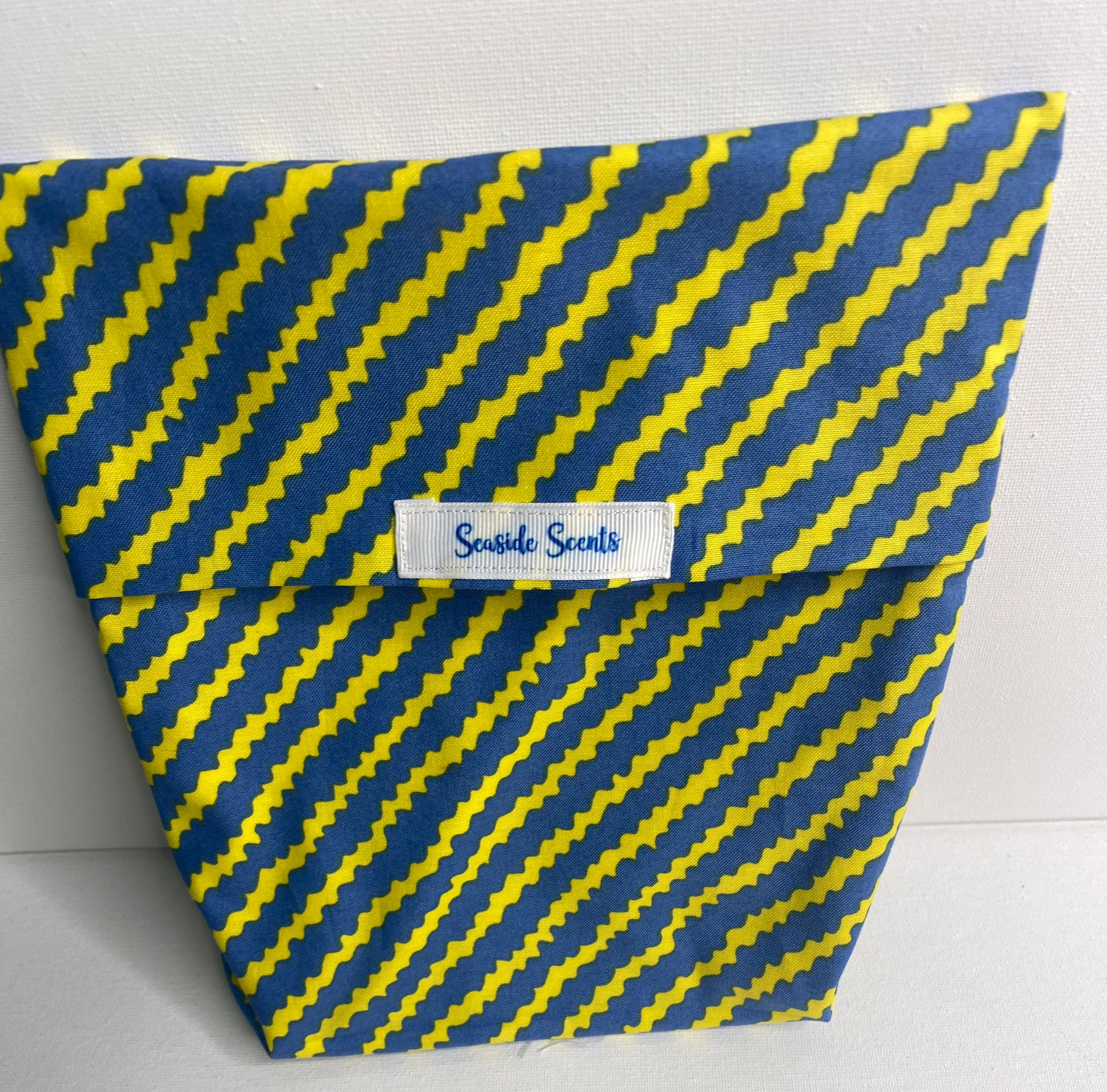 Microwave Popcorn Bag Yellow Stripe Fabric