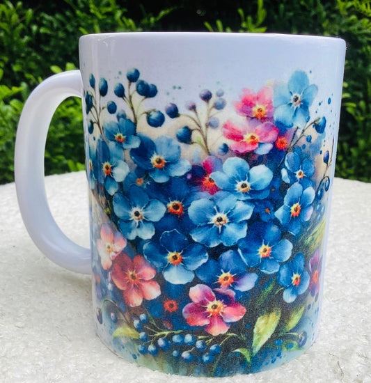 Blue and pink floral design Coffee Cup