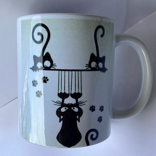 Coffee Cup - Cats Hanging On
