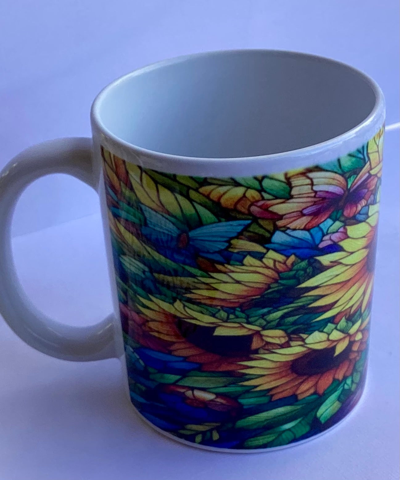 Coffee Cup - Sunflower Stained Glass