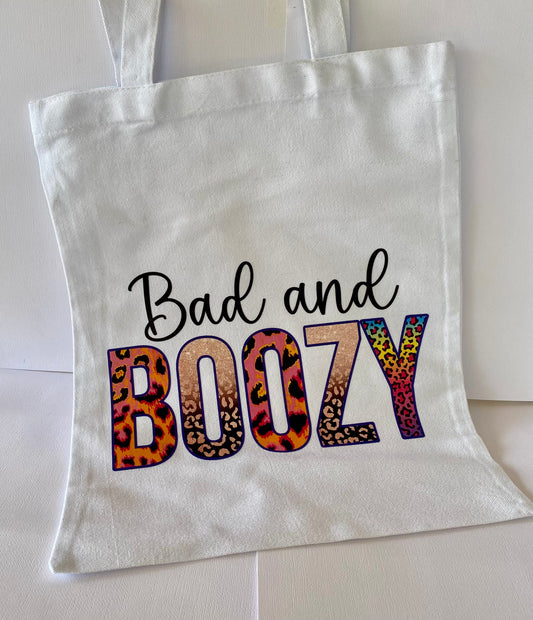 Bad & Boozy White Tote Bag