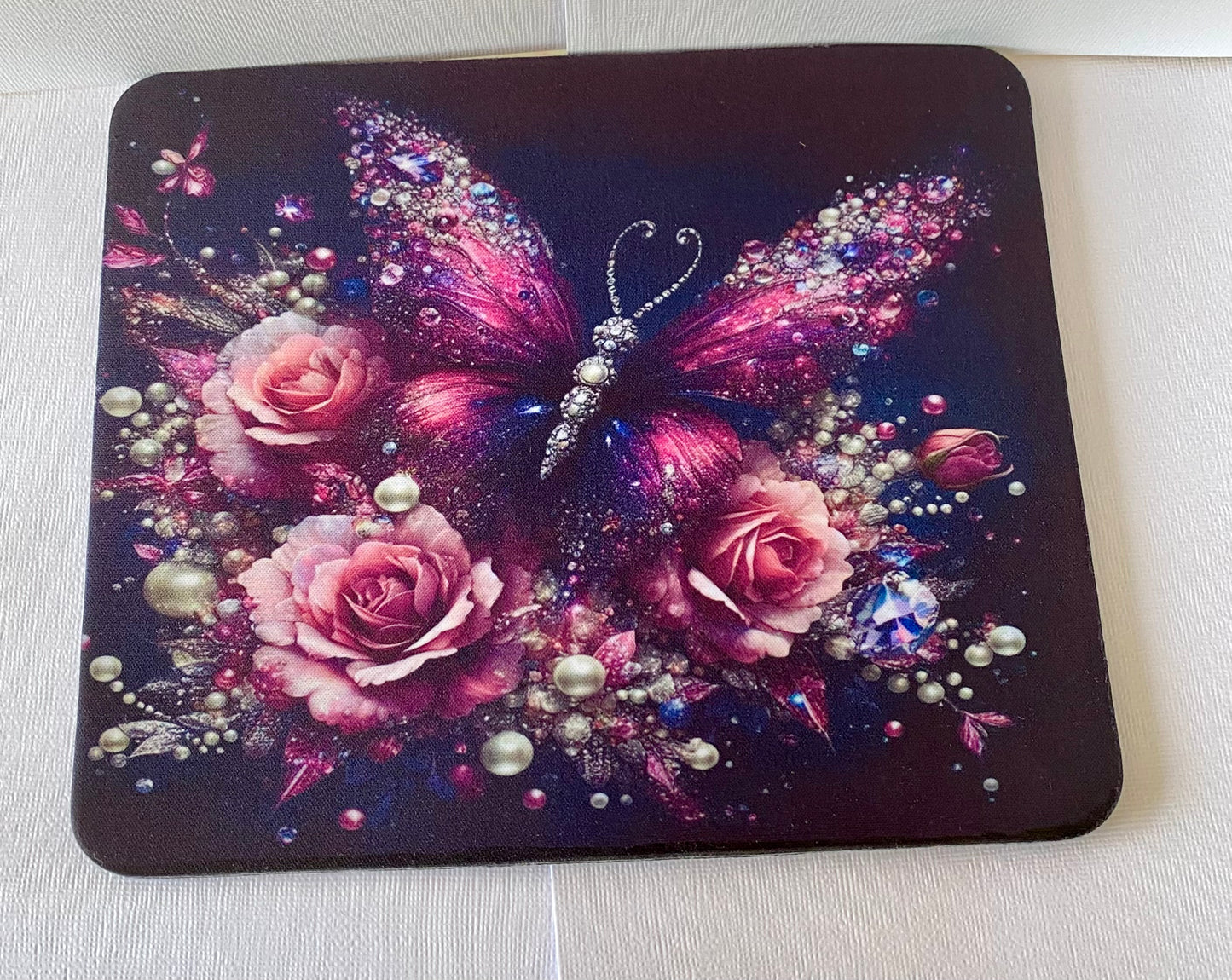 Butterfly & Roses Mouse Pad