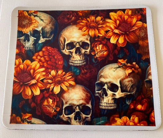 Skulls and Flowers Mouse Pad