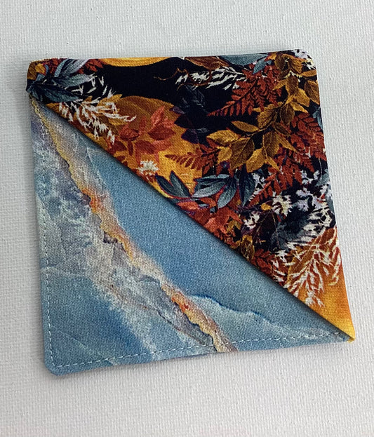Fabric Bookmarks - Orange Leaves