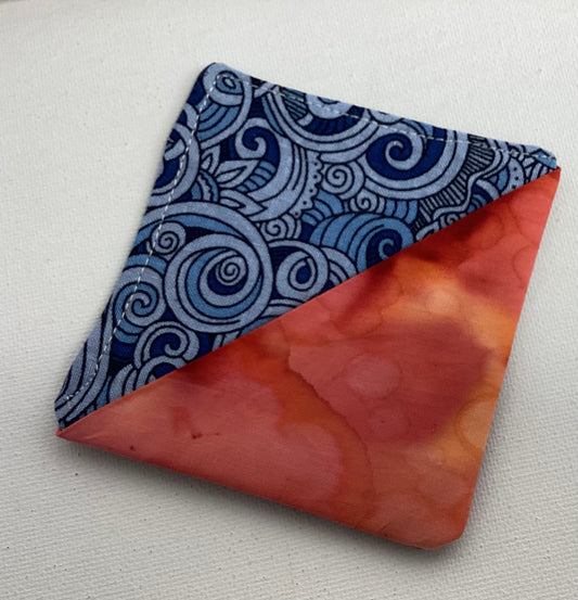 Fabric Bookmarks - Blue Swirls