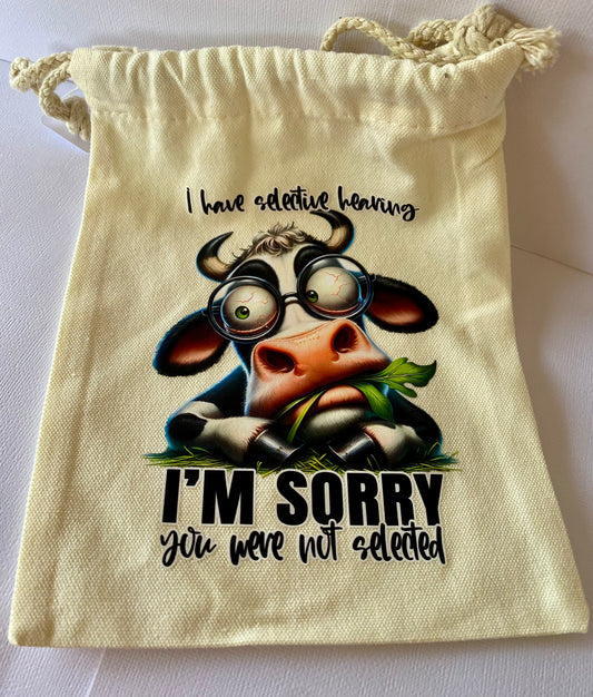 Not Selected Calico Draw String Bag