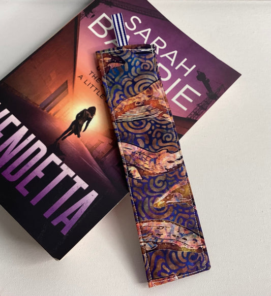 Fabric Bookmarks Whales on Batik