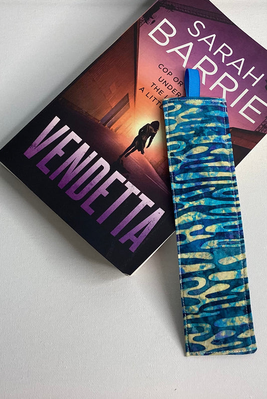 Fabric Bookmarks Blue Tie Die