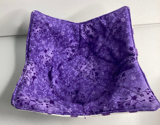 Microwave Bowl Cosy Purple & White Spots