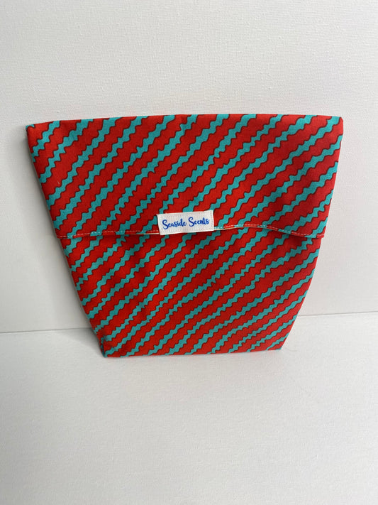 Microwave Popcorn Bag - Red & Blue Stripe