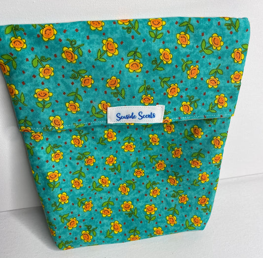 Microwave Popcorn Bag - Flower Faces