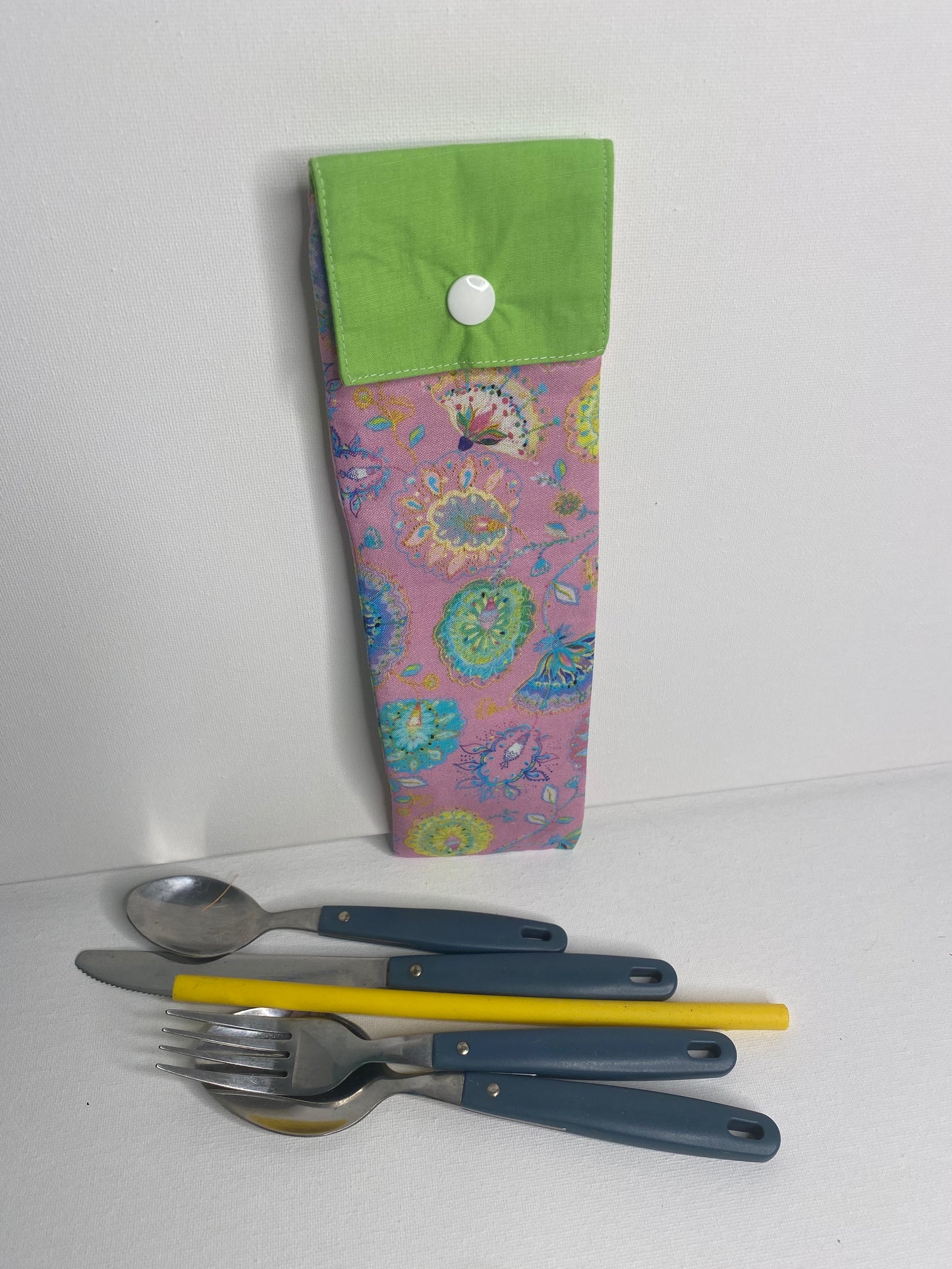 Travel Cutlery Pouch - Pink Motifs