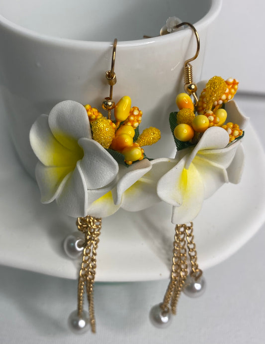 Earrings -Frangipani