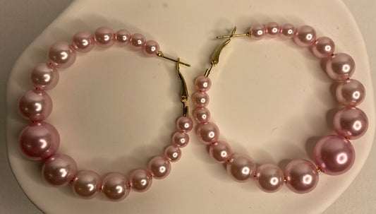 Earrings -Pink Pearls
