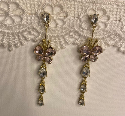 Earrings - Purple Butterfly Drops