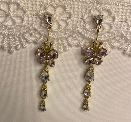 Earrings - Purple Butterfly Drops