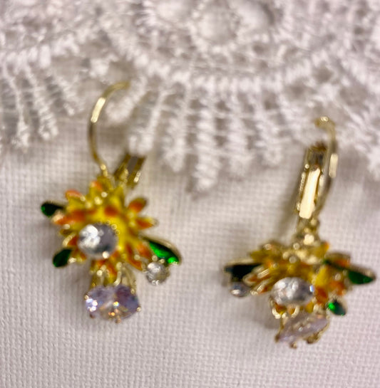 Earrings - Flower & Dimonte