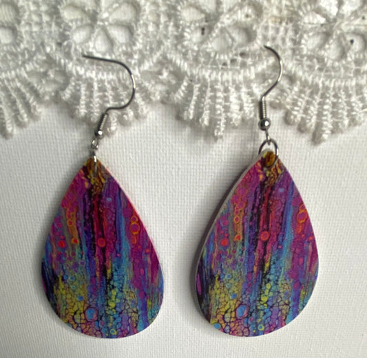 Earrings - Tear Drop Multi Colour