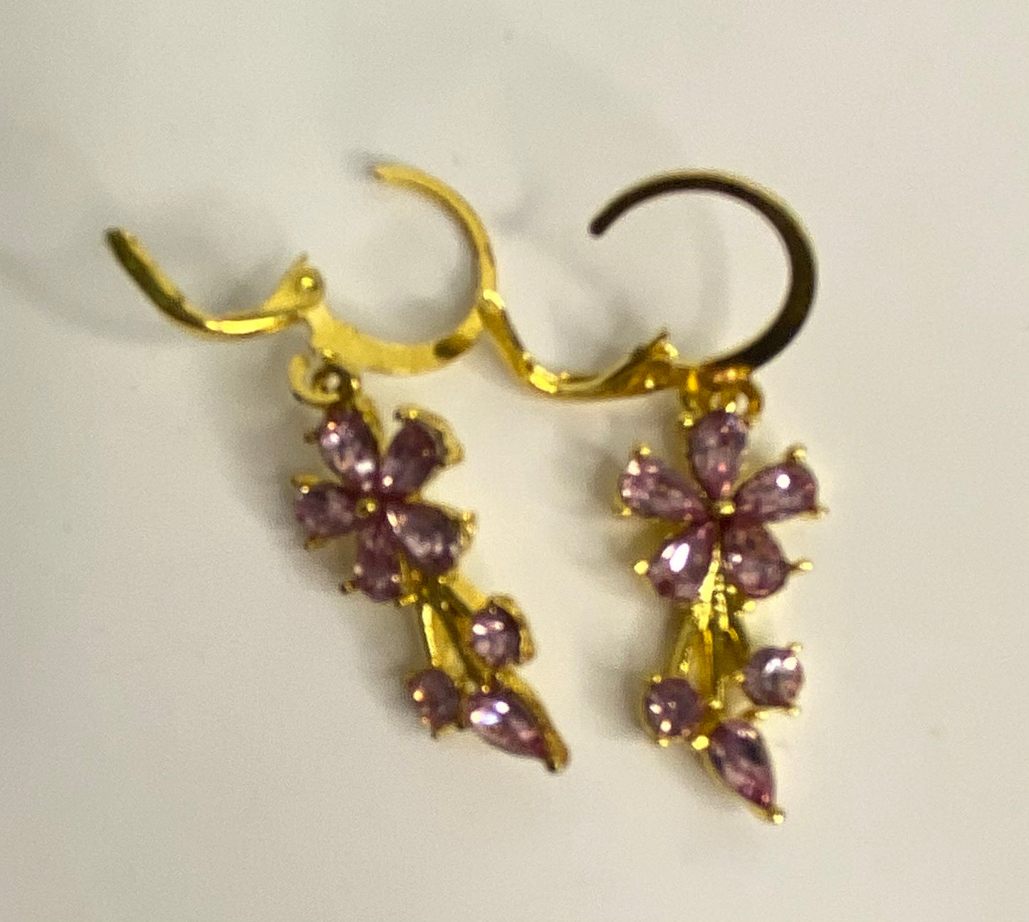 Earrings -Flower with 3 drops